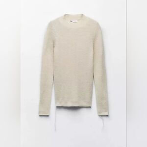 NEW Zara Size S Cream Alpaca Wool Blend Sweater